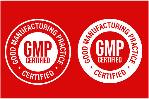 GMP -Good manufacturing practice Certified vector icon set, industrial related vector icon