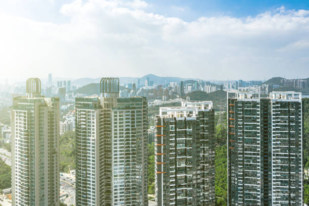 istock Drone view of housing in Shenzhen, China 1320079664