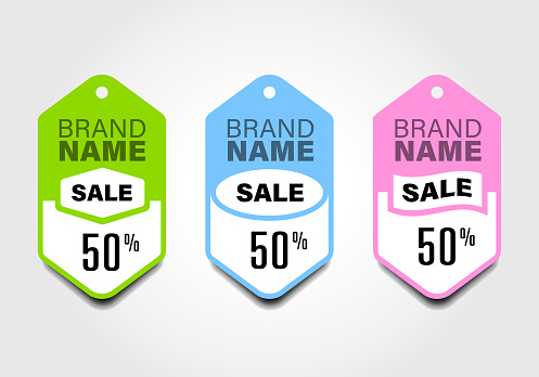 stylish sale sign tags design elements