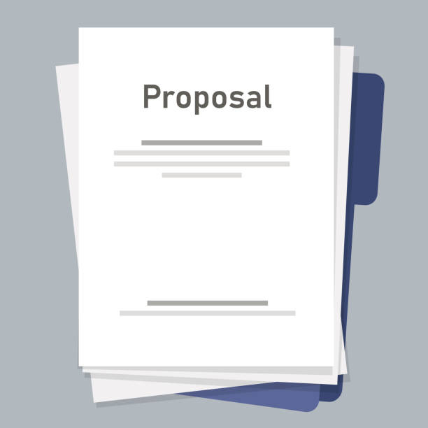 proposal document for project submission request purchasing sales paper proposal document for project submission request purchasing sales paper vector request for proposal illustrations stock illustrations