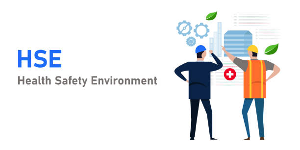 koncepcja hse zdrowia środowiska ochrony miejsca pracy zgodności - conformity obedience safety construction stock illustrations
