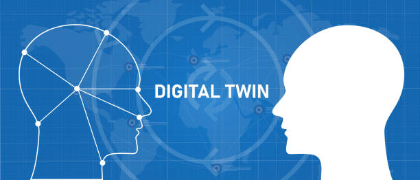 digital twin technology for modelling into virtual world simulation - twins 幅插畫檔、美工圖案、卡通及圖標