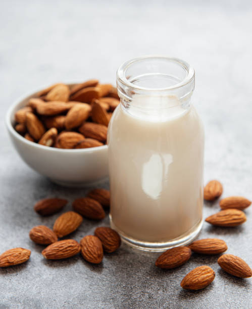 istock Almond milk and almonds 1320085644