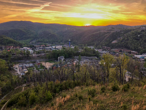 istock Sunset by Great Smoky Mountains in Tennessee 1320090837