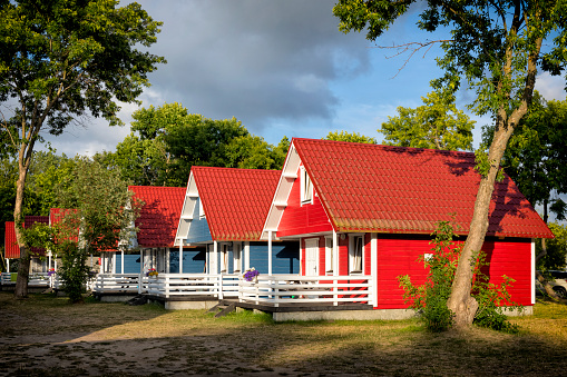 Red brick house in the city