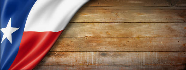 istock Texas flag on old wood wall banner, USA 1320106931