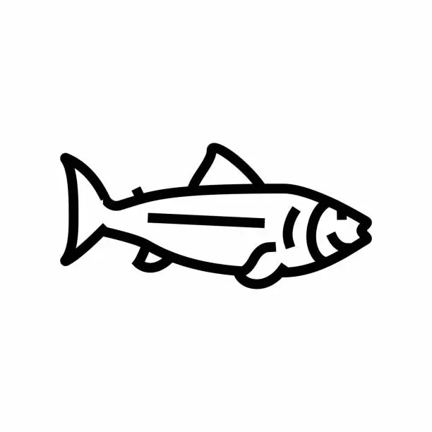 Vector illustration of fish ocean line icon vector illustration
