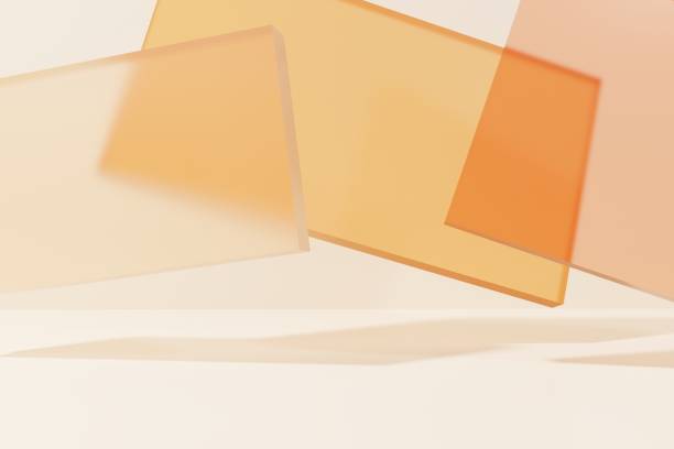istock 3d neutral color flying glass rectengular walls on a beige background 1320112816