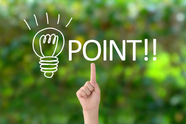 Child's hand and light bulb illustration and point word