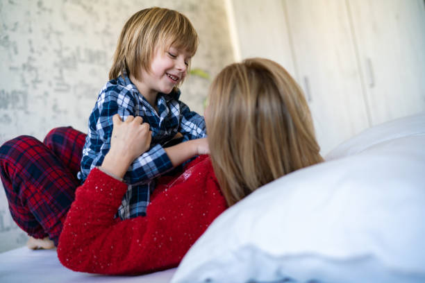 istock Mother and son in the morning 1320115909