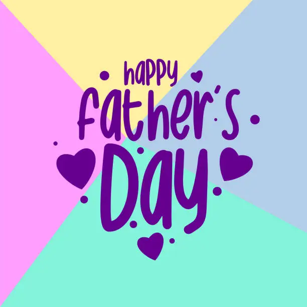 Vector illustration of Happy Fathers Day lettering. Father's day text. stock illustration