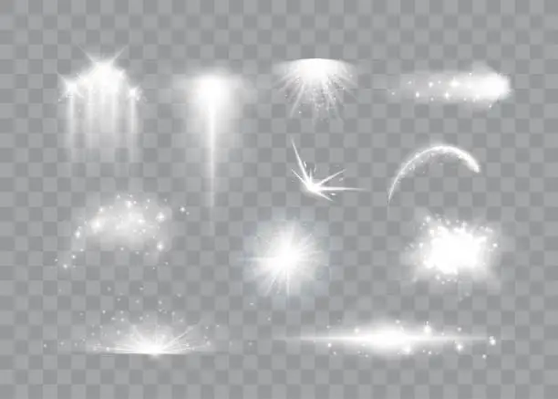 Vector illustration of Set of magic lights