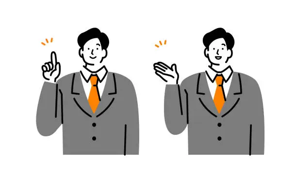 Vector illustration of Businessman to guide