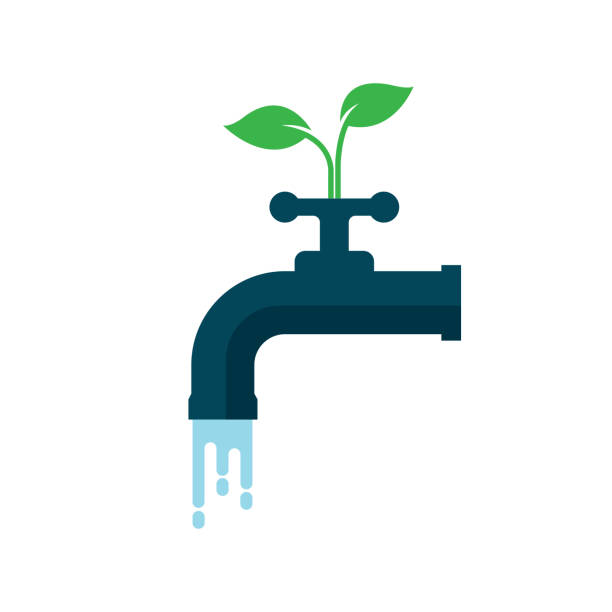 ilustraciones, imágenes clip art, dibujos animados e iconos de stock de ahorrar agua - faucet