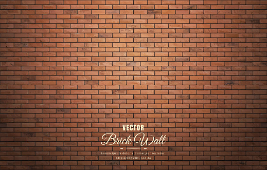 Beautiful brown block brick wall pattern texture background.
