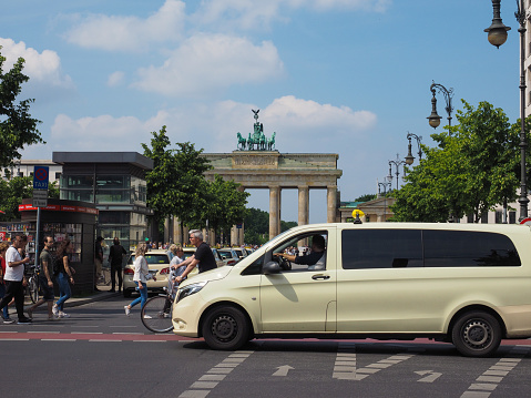 Taxi at Whitehall Place, London - England.