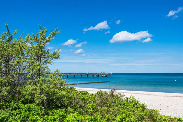 Pier on the Baltic Sea coast in Heiligendamm, Germany.