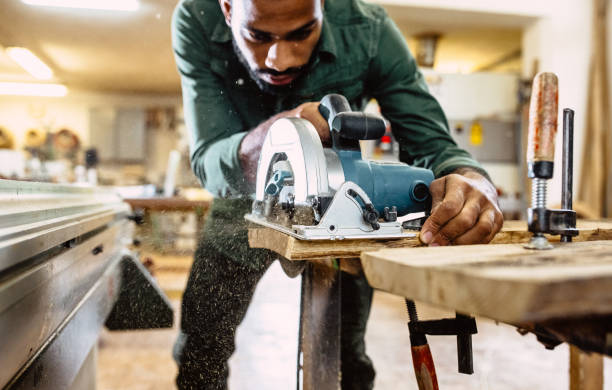 istock Portrait of a carpenter at work 1320143047