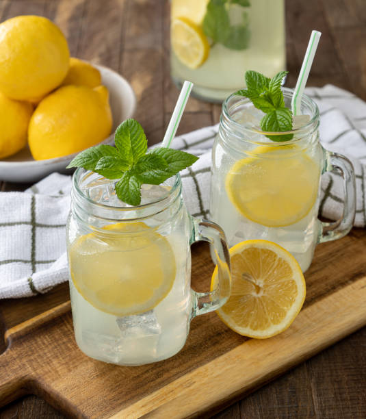 istock Two Glasses of Lemonade With Lemon Slices 1320143693