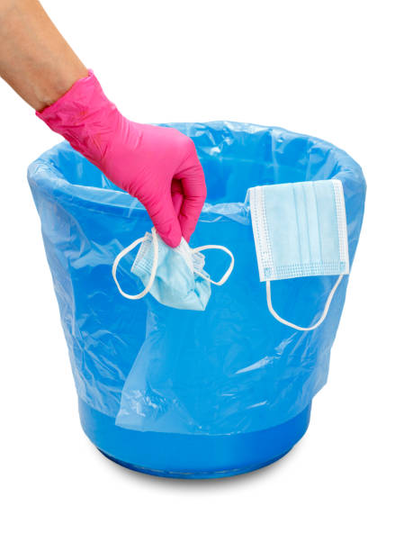 istock The trash bin for utilization of individual protection means. 1320144449