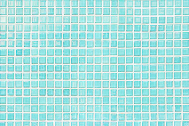 istock Blue pastel ceramic wall and floor tiles abstract background. Design geometric mosaic texture decoration of the bedroom. Simple seamless pattern for backdrop advertising banner poster or web. 1320144450