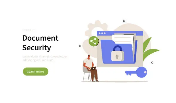 Vector illustration of secure document