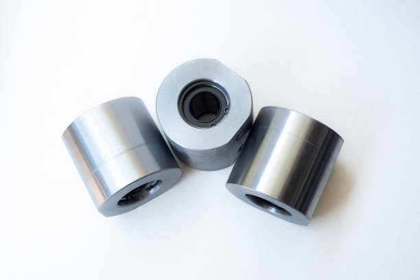 istock Machined steel isolated on white background 1320148012