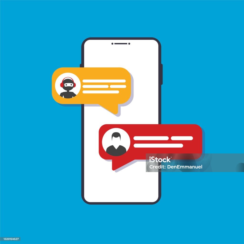 Chatbot Conversation On Smartphone Screen App Interface With Artificial ...