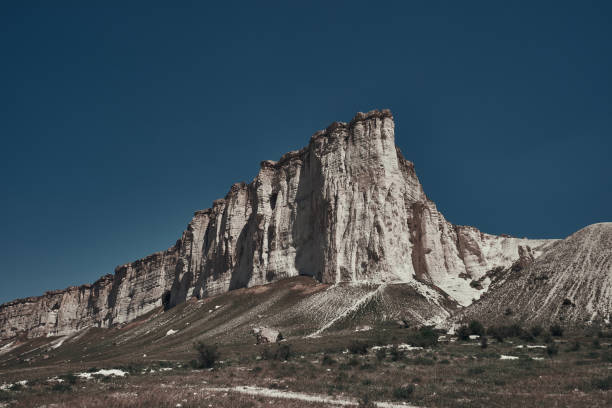 istock White rock mountain on a background of blue sky 1320155142