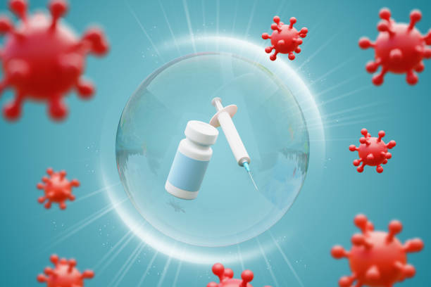 istock Vacine Protect for Covid 19. 3d Illustration. 1320155331