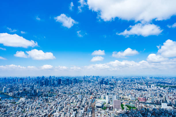 Aerial view of central Tokyo