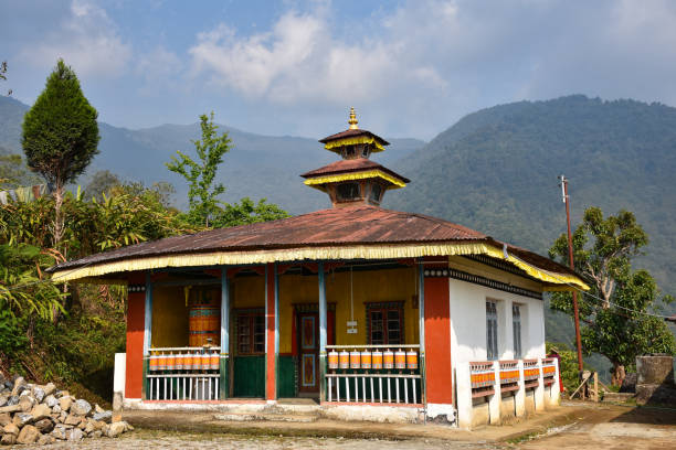 istock Buddhist temple in Todey, Kalimpong in bright sunlight. 1320163863