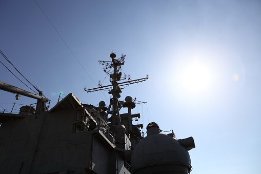 A part of the modern military navy ship.