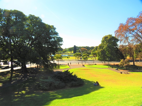 Buenos Aires, Argentina -June 29 , 2018 .Public park in Recoleta district in capital city.