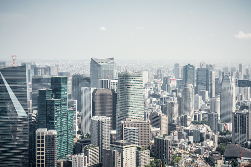Aerial view of Tokyo Skyline