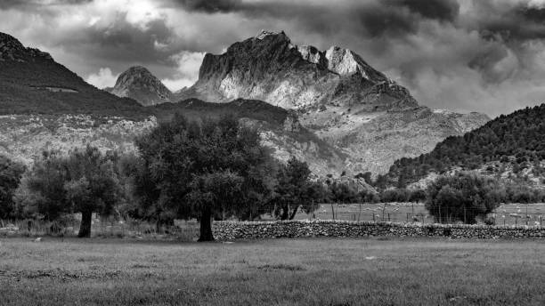 Mount Puig Major, the highest peak of the Sierra de Tramuntana on balearic island Mallorca. Spain, November 2017