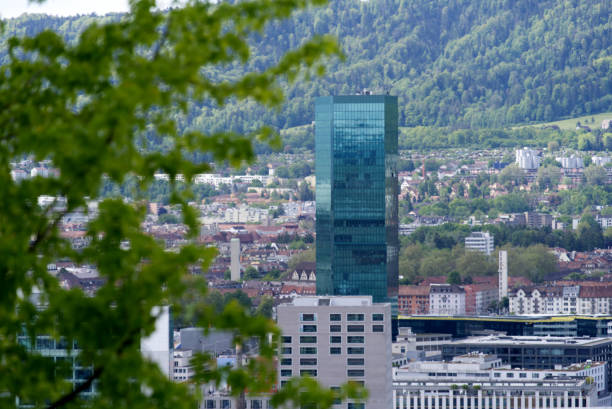 istock Zurich skyline at springtime with mountains in the background. 1320175999