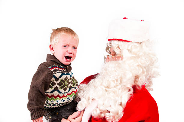 crying Junge mit santa – Foto