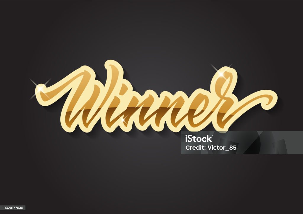 Winners Letras Ilustración de Ganador Letras Dibujadas A Mano Texto De Caligrafía ...