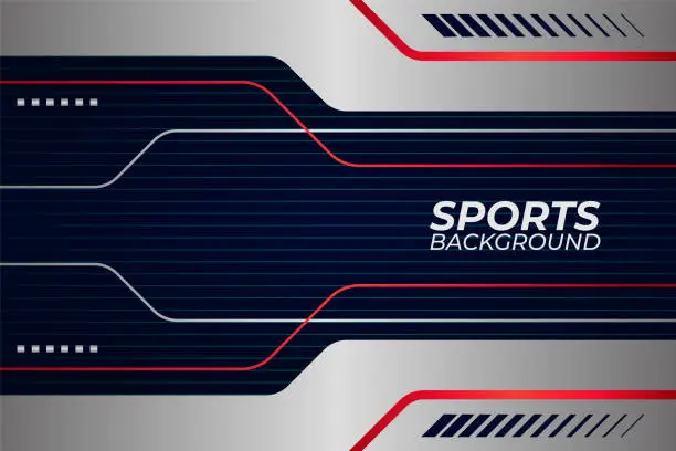 Vector illustration of Modern Elegant Sports White and Blue with Red and Strip Background