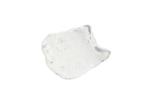 istock Swatch texture of white translucent cream with bubbles isolated on a white background. 1320183072