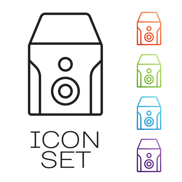 Black line Uninterruptible power supply UPS icon isolated on white background. Set icons colorful. Vector Black line Uninterruptible power supply UPS icon isolated on white background. Set icons colorful. Vector. ups power supply stock illustrations