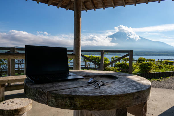 istock remote working at the foot of mount Fuji 1320185278