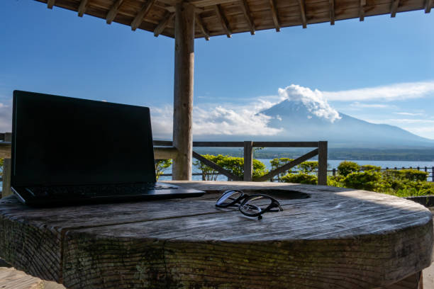 istock remote working at the foot of mount Fuji 1320185302