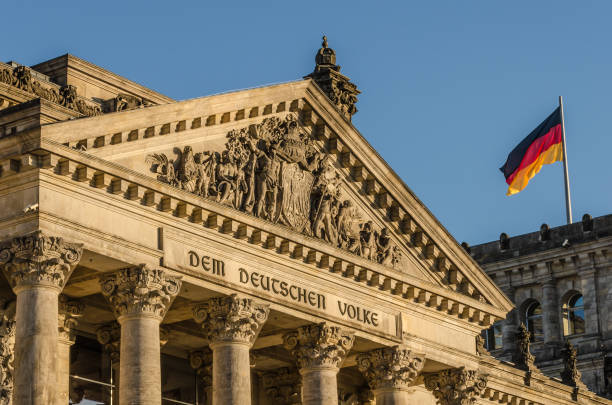 istock Gable of the German Reichstag in Berlin 1320185685