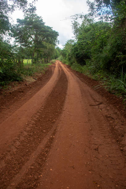istock Dirt ground road crossing farm 1320188158