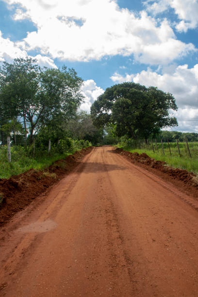 istock Dirt ground road crossing farm 1320188783