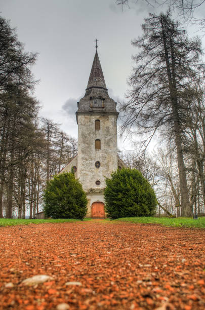 istock Beautiful lutheran church in Pope, Latvia 1320191205