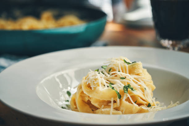 istock Fettuccine Pasta Alfredo with Parmesan 1320193550