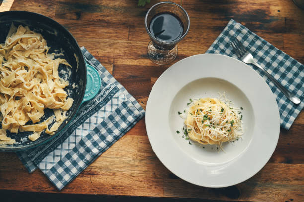 istock Fettuccine Pasta Alfredo with Parmesan 1320193763